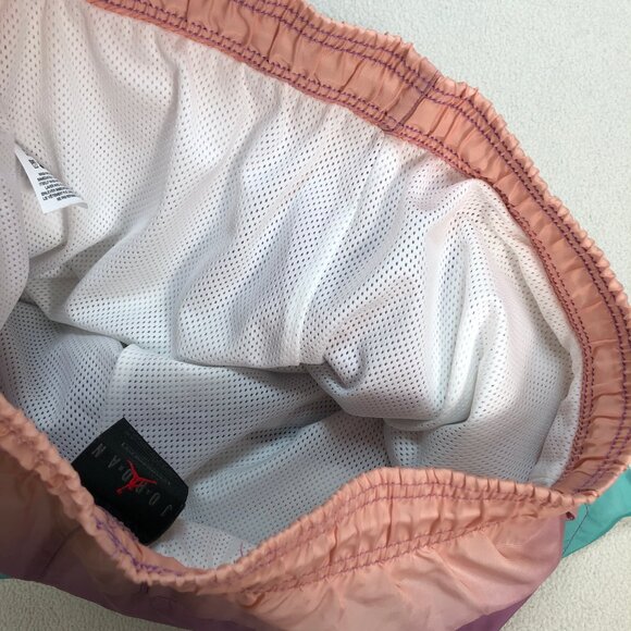 Jordan DNA Pool Shorts Mens S 29 Purple Mesh Liner Drawstring Multicolor Rainbow - Picture 7 of 13